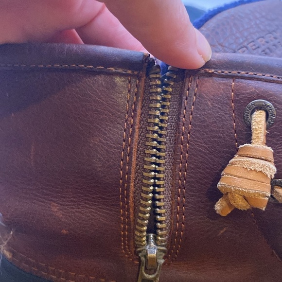 Sperry Top Sider Saltwater Tan Navy Blue Duck Boots STS91175 Women's Size 7.5 - Picture 10 of 10